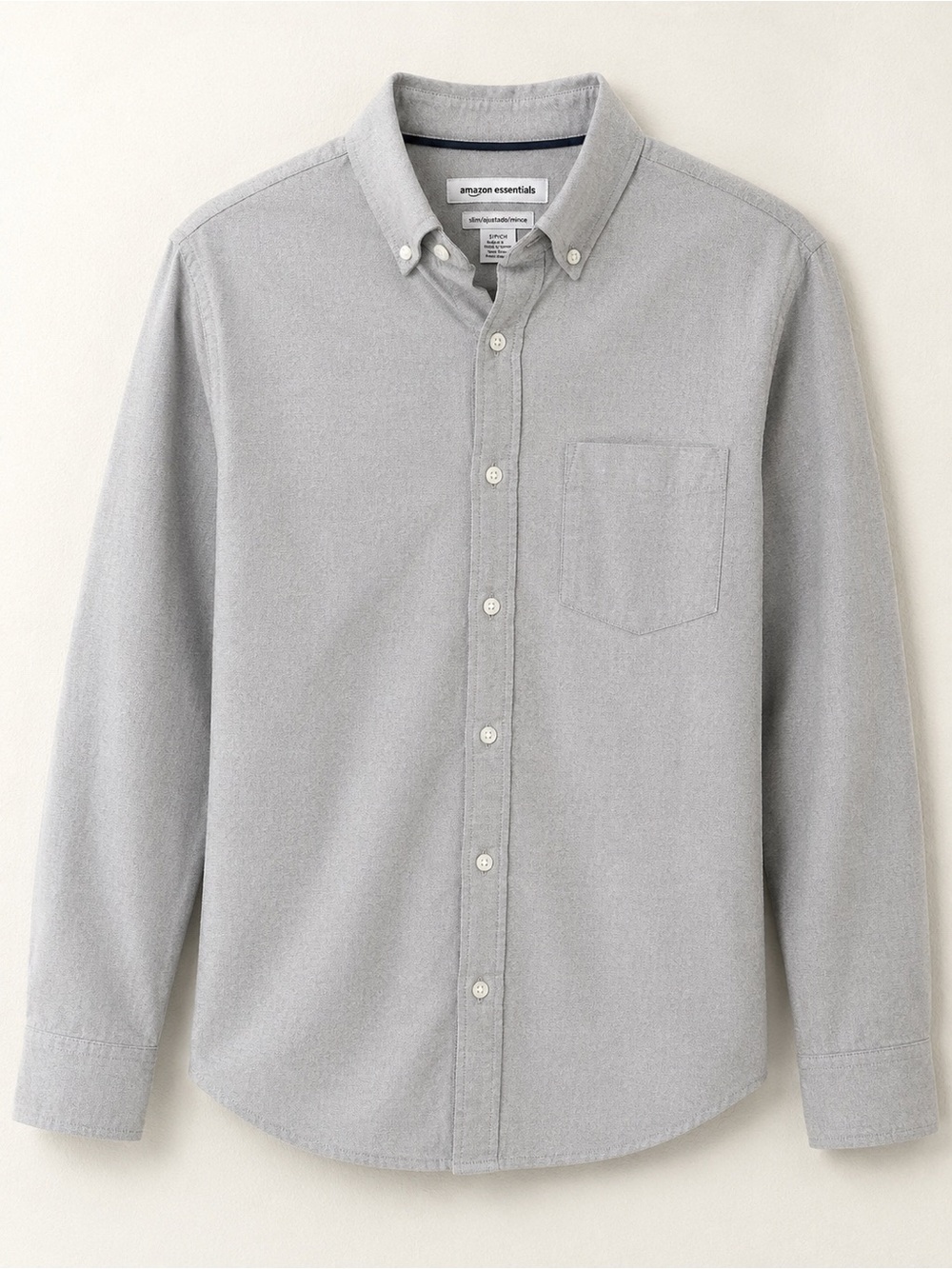 Amazon Essentials Men’s Slim Fit Gray Oxford Button Down Shirt Small